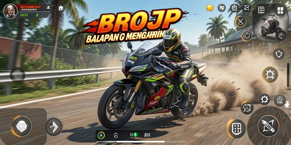 Gameplay seru di jalur balap motor BROJP.