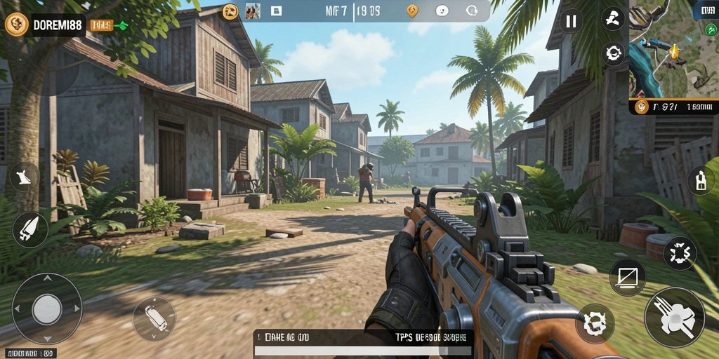 Tangkapan layar utama DOREMI88 menampilkan aksi gameplay TPS yang mendebarkan.