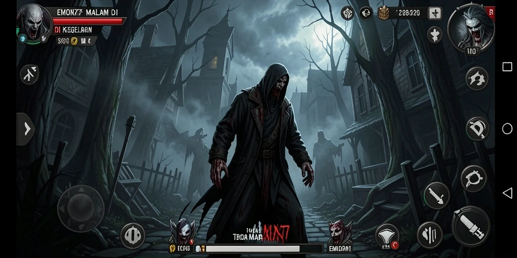Screenshot EMON77 menampilkan momen menegangkan dalam suasana Horror.