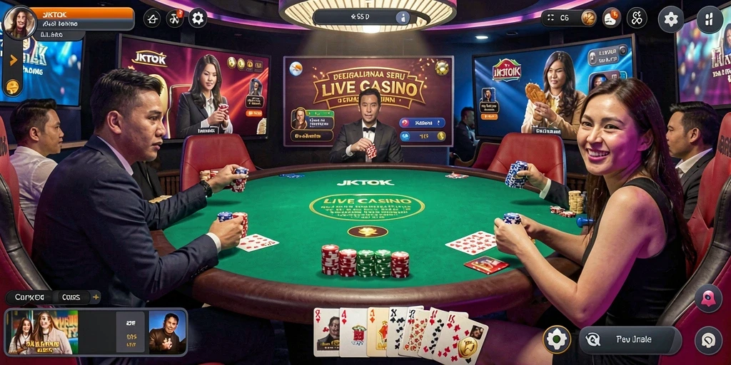 Tampilan gameplay Live Casino yang mengasyikkan di JKTOK.