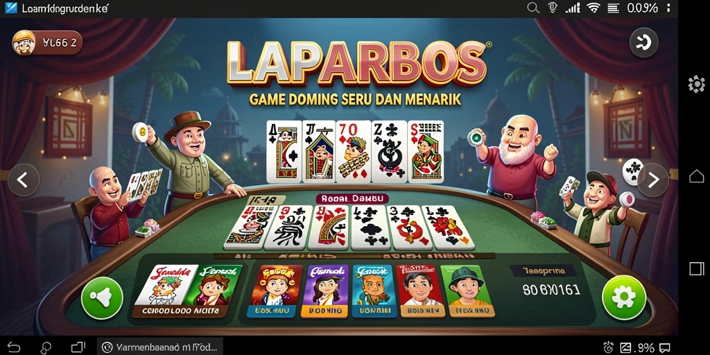 Screenshot gameplay LAPARBOS menampilkan aksi seru dalam permainan domino.