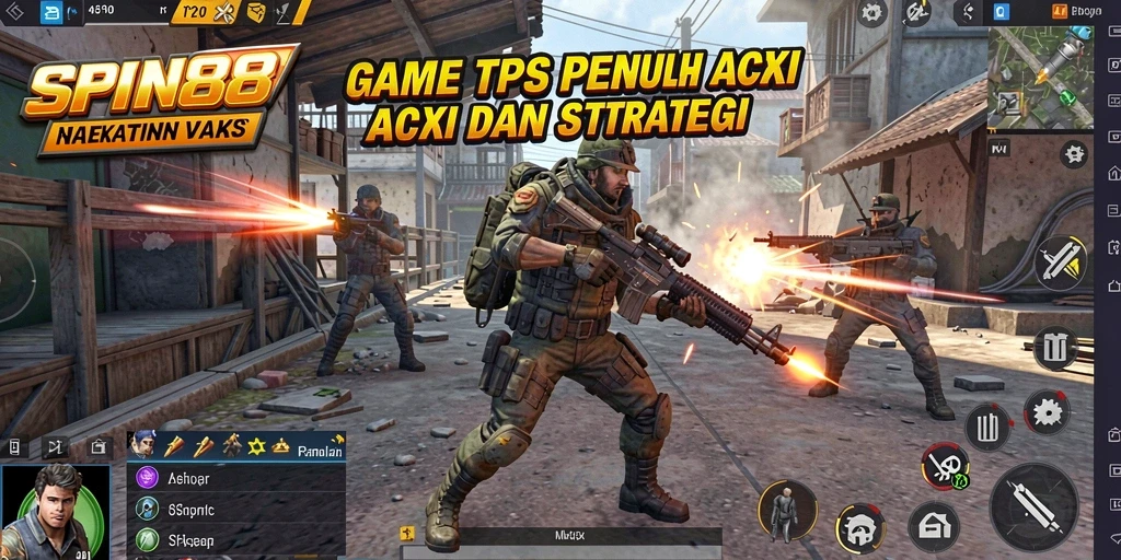 Tampilan gameplay SPIN88 yang menegangkan di arena pertempuran TPS.