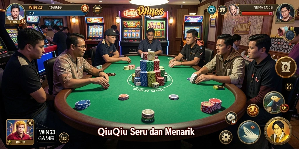 Tampilan seru dari gameplay QiuQiu di WIN33.